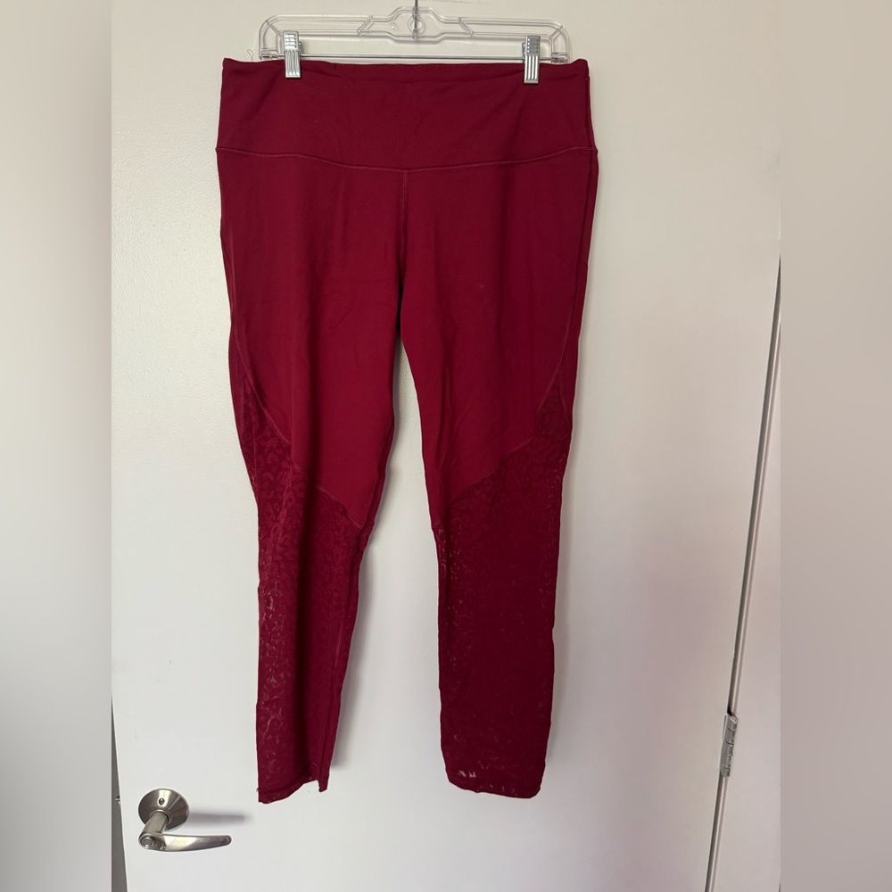 Victoria's Secret Burgundy Lace Leggings